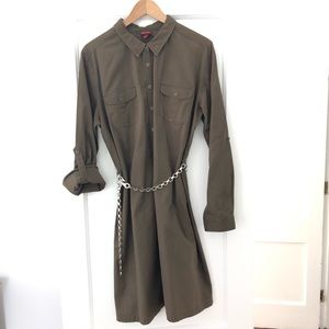 Olive green Merano Target shirtdress 100% cotton